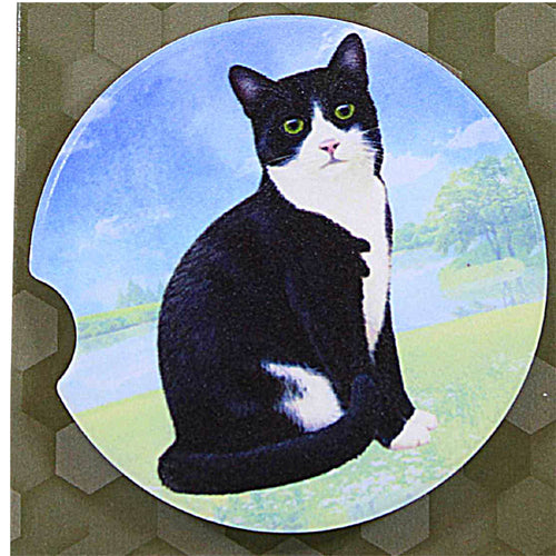 E & S Imports Sitting Black Cat Car Coaster - - SBKGifts.com