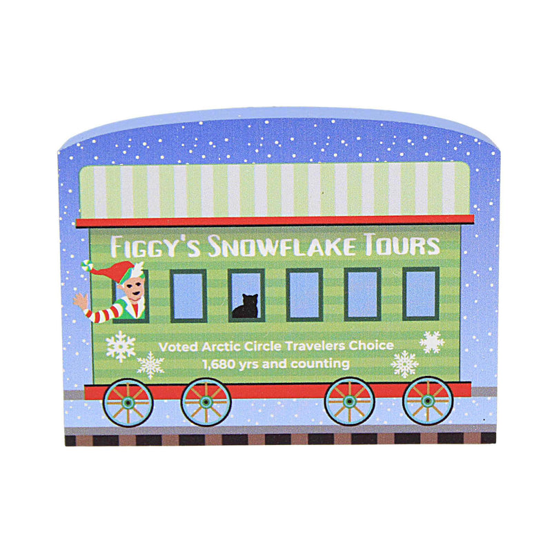 Cat's Meow Village Figgy's Snowflake Tours Train Car - One Accessory 2.25 Inch, Wood - Snowflake Travelers Railroad 23925Anp (60647)