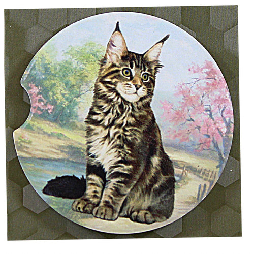 E & S Imports Maine Coon Car Coaster - - SBKGifts.com