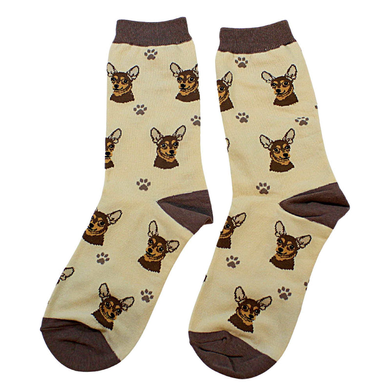 E & S Imports Chihuahua (Black) Sock Daddy - One Pair Of Socks 15.25 Inch, - Dog Pet 80011 (60661)