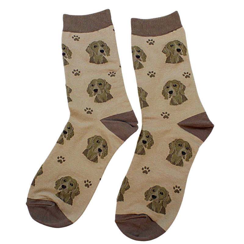 E & S Imports Weimaraner Sock Daddy - One Pair Of Socks 15.25 Inch, - Dog Pet Paw Print 80054 (60664)