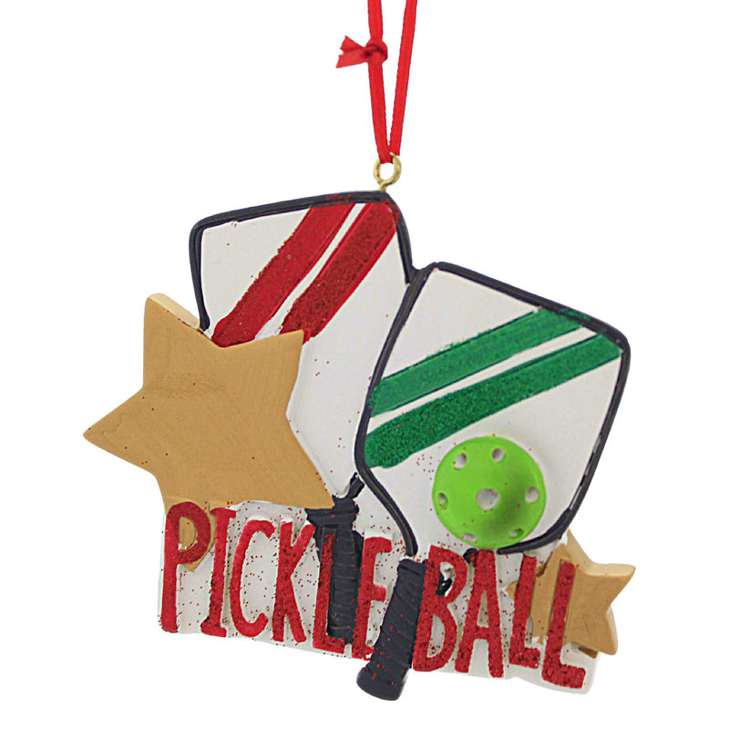 (60676) Kurt S. Adler Pickle Ball Ornament, 3.00 Inch, Paddles Plastic Ball A2105