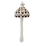 Morawski Ornaments Brown & White Mushroom - 1 Glass Ornament 7.5 Inch, Glass - Ornament Shaggy Parasol 19011 (60728)