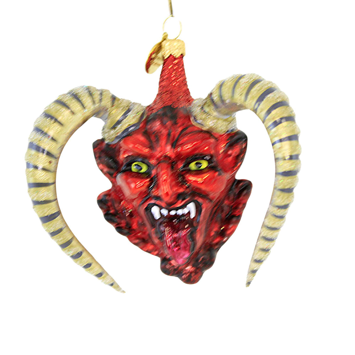 (60730) Red Faced Krampus With Gray Glittered Horns
