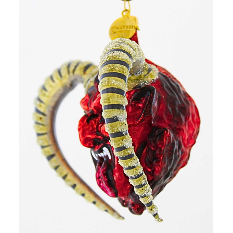 Morawski Red Faced Krampus With Gray Glittered Horns - - SBKGifts.com