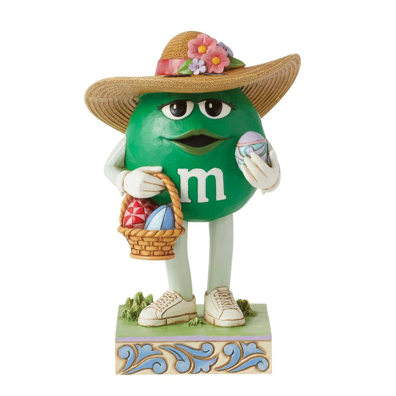 Jim Shore An Easter Beauty - One Figurine 6 Inch, Resin - M&M's Green Character W/Basket 6014810 (60739)