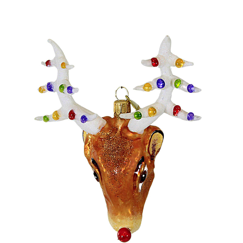 Morawski Ornaments Oh Tannenbuck - 1 Glass Ornament 5 Inch, Glass - Ornament Reindeer Stag Buck Rudolph 14202 (60745)