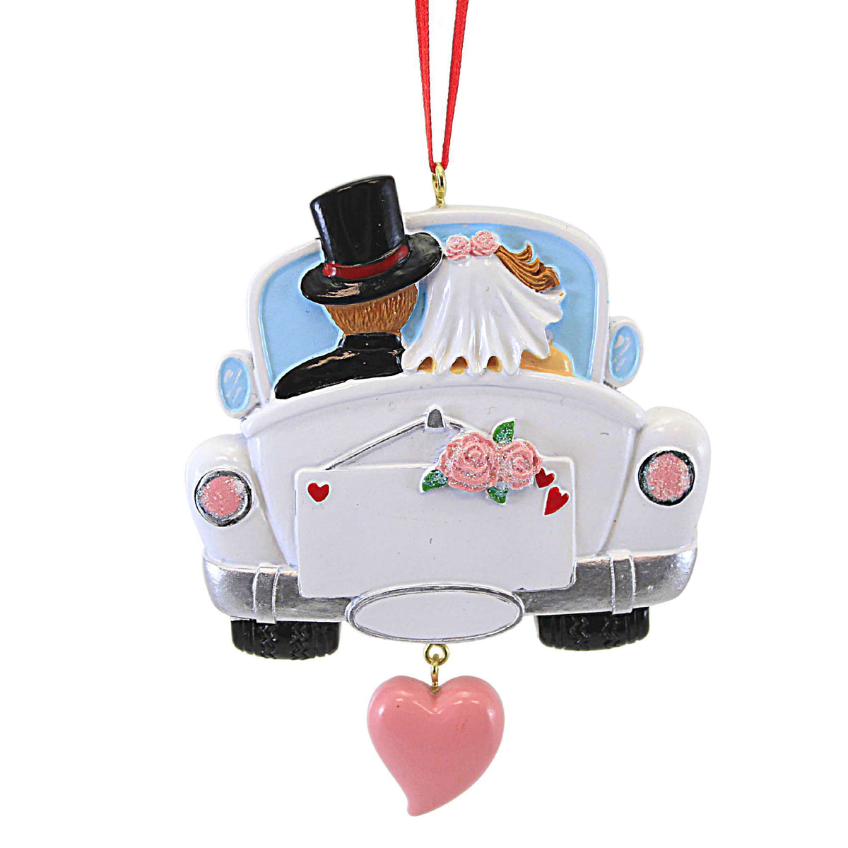 (60757) Wedding Couple In Car Ornament