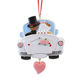 Kurt S. Adler Wedding Couple In Car Ornament - One Ornament 3.75 Inch, Polyresin - Marriage Vows Heart Love A2057 (60757)