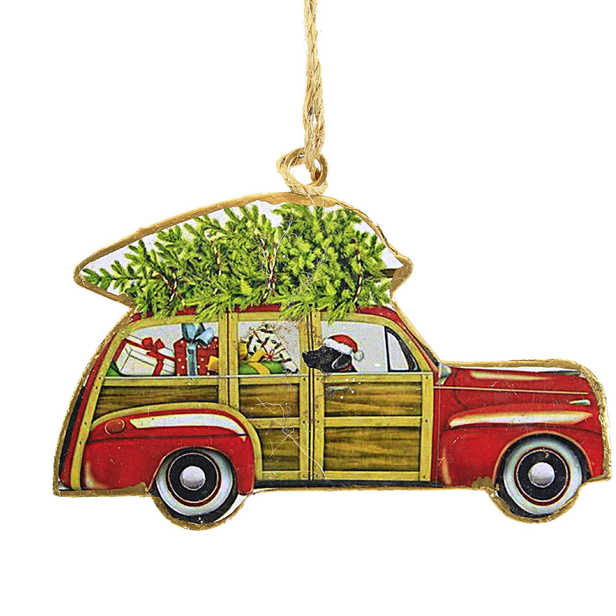 Abbott Dog In Woodie Ornament - - SBKGifts.com