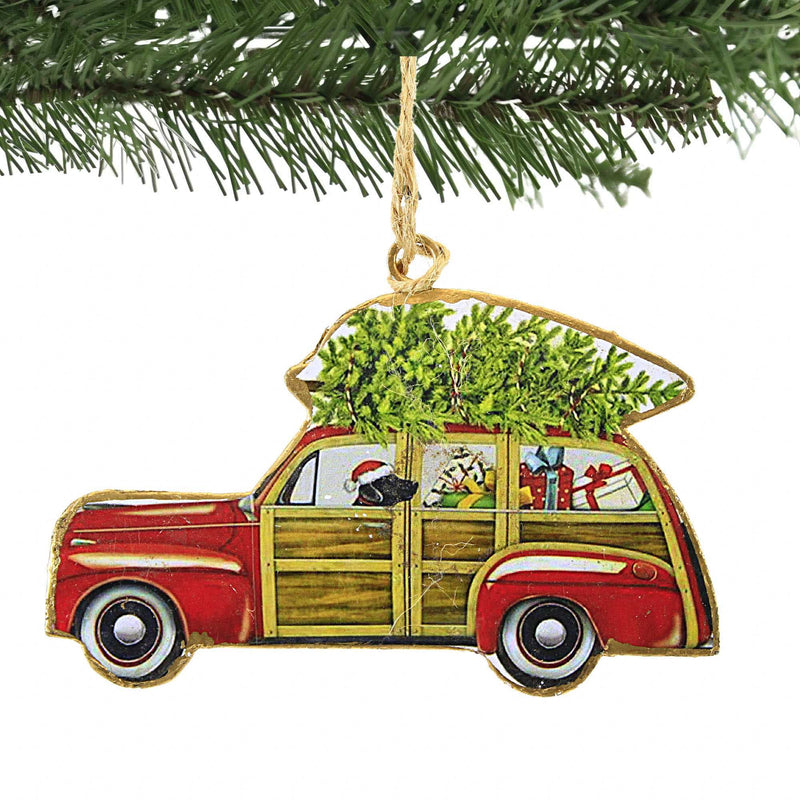 Abbott Dog In Woodie Ornament - - SBKGifts.com