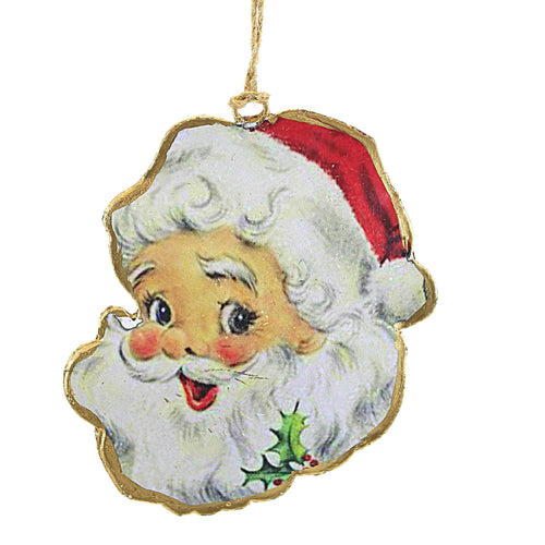 Abbott Retro Santa Head Ornament - - SBKGifts.com