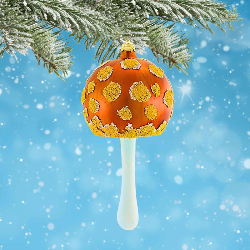 Morawski Large Gold Mushroom W/ Glittered Spots - - SBKGifts.com