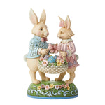 Jim Shore Basketful Of Love - One Figurine 8 Inch, Polyresin - Bunny Couple Basket Eggs 6014389 (60844)