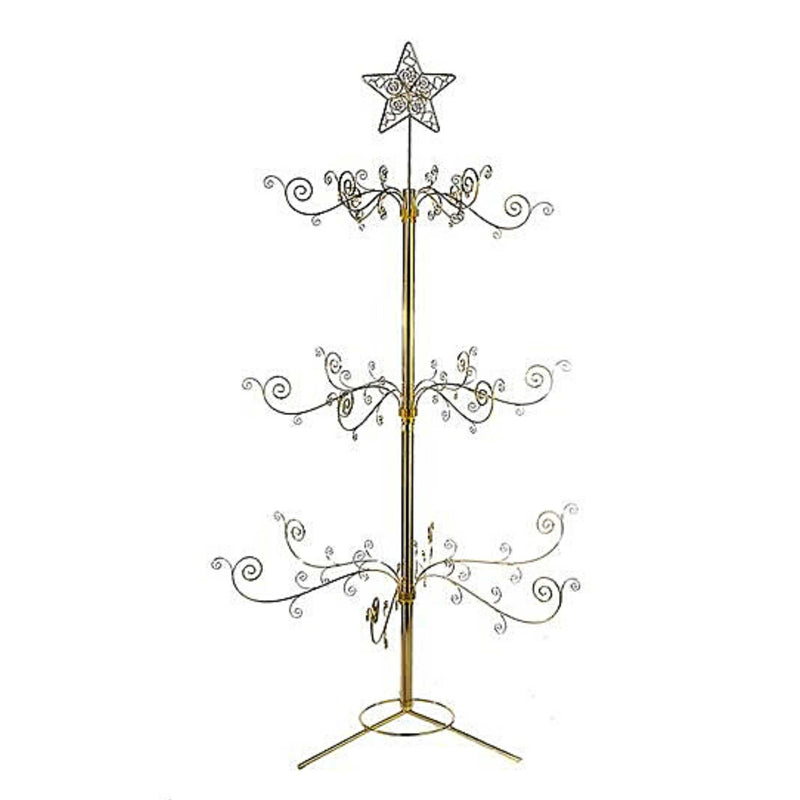 Kurt S. Adler Gold Metal Display Tree - One Metal Tree 54.5 Inch, Metal - Star Top Christmas Display D0108 (60867)