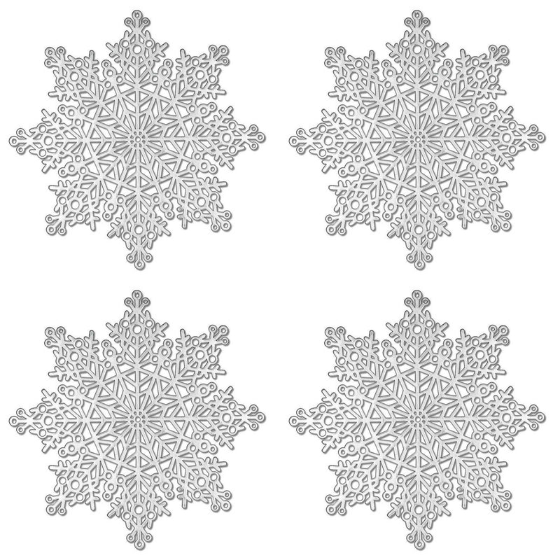 Abbott Snowflake Placemat Set - Four Placemats 15 Inch, - Silver Set Of 4 Cut-Out 27Snowflake (60914)