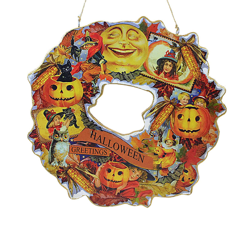Abbott Vintage-Looking Halloween Wreath - One Wreath 11 Inch, - Pumpkin Moon 37Nostalgia005 (60916)