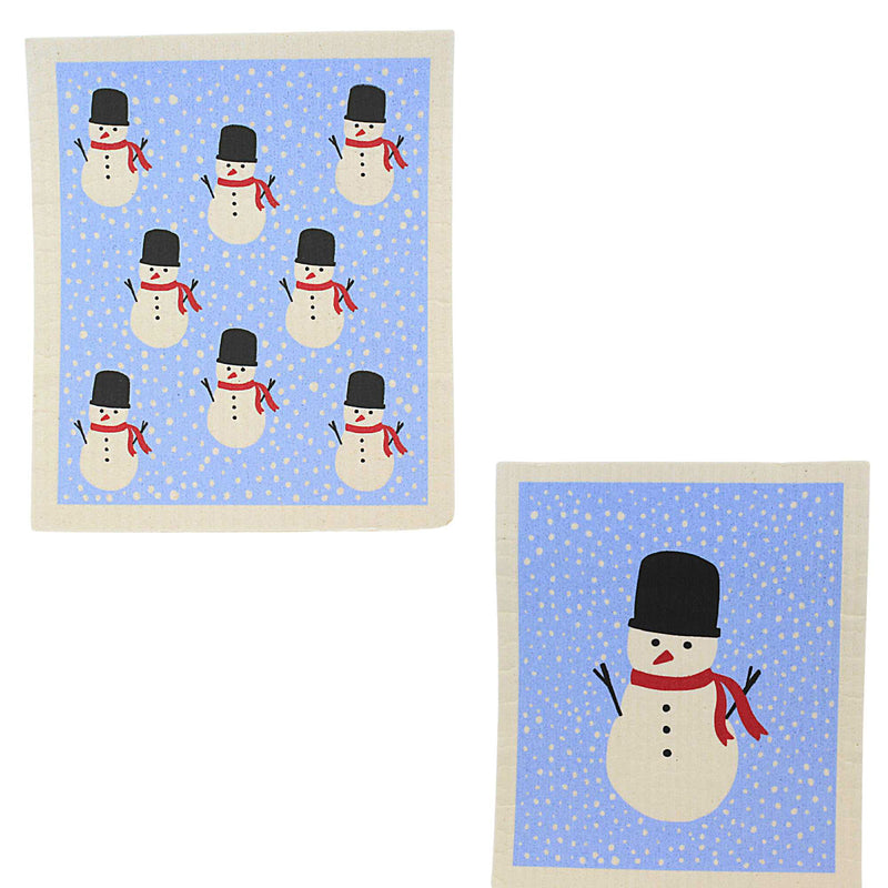Abbott Square Hat Snowman Dishcloths - Two Dishcloths 7.75 Inch, - Eco-Friendly 84Asd176 (60922)