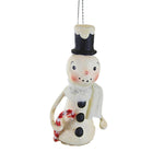 Bethany Lowe Little Snowman Ornament - One Ornament 2.75 Inch, Polyresin - Candy Cane Top Hat Ml2100 (60928)