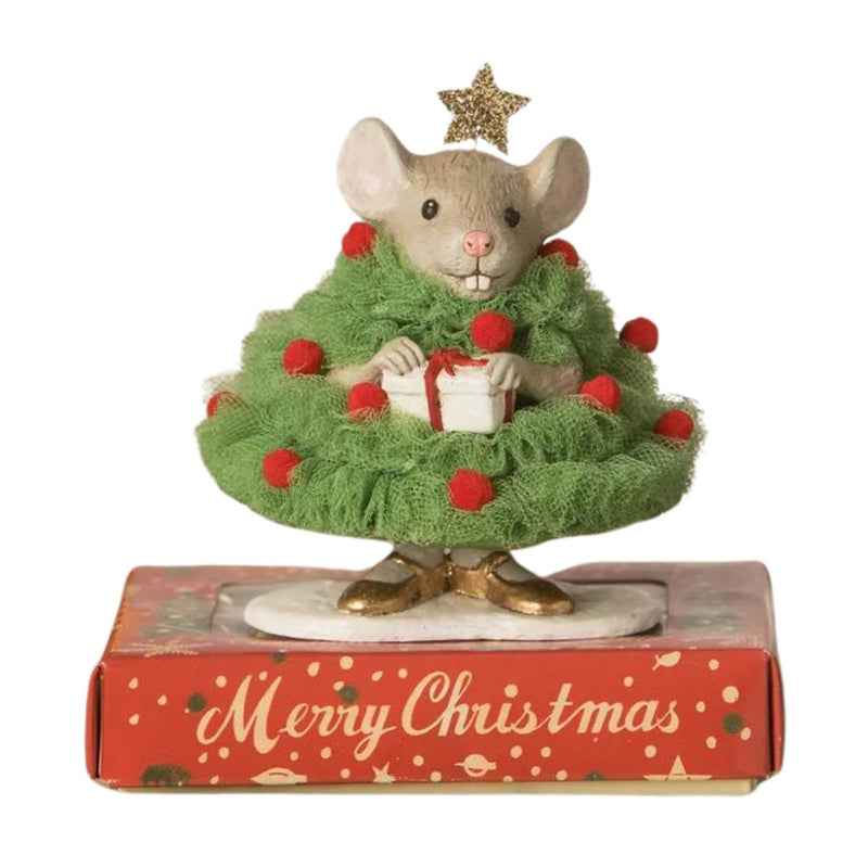 Bethany Lowe Jolly Tree Pixie Mouse - One Figurine 4.25 Inch, Polyresin - Christmas Present Star Td2135 (60940)