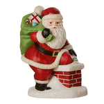 Bethany Lowe Down The Chimney Santa - One Figurine 12 Inch, Polyresin - Roof Top Claus Delivering Td2142 (60953)