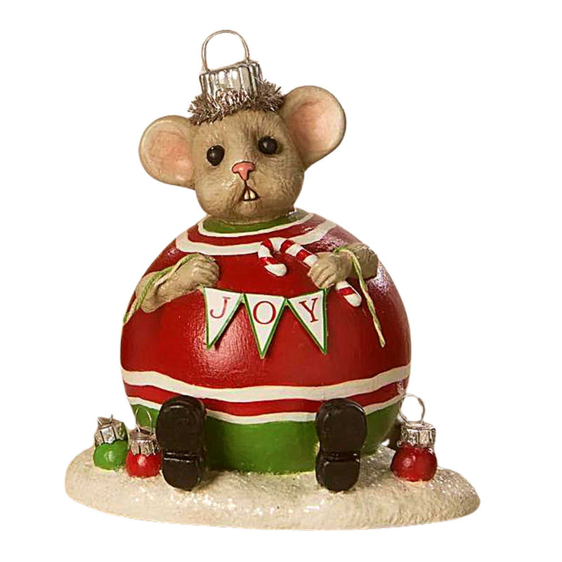 Bethany Lowe Nibbles In Ornament Figurine - One Figurine 4.75 Inch, Polyresin - Mouse Candy Canes Td2134 (60957)