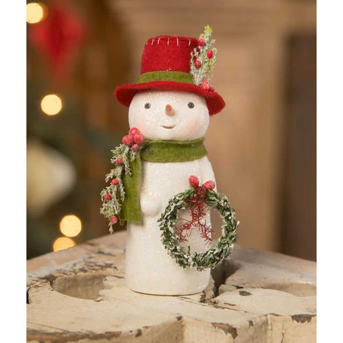 Bethany Lowe Snowman With Wreath - - SBKGifts.com