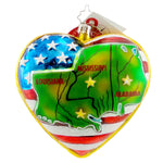 Christopher Radko Company In The Hearts Of America - 1 Glass Ornament 4.00 Inch, Glass - Ornament Usa Flag Charity 1012668 (609)