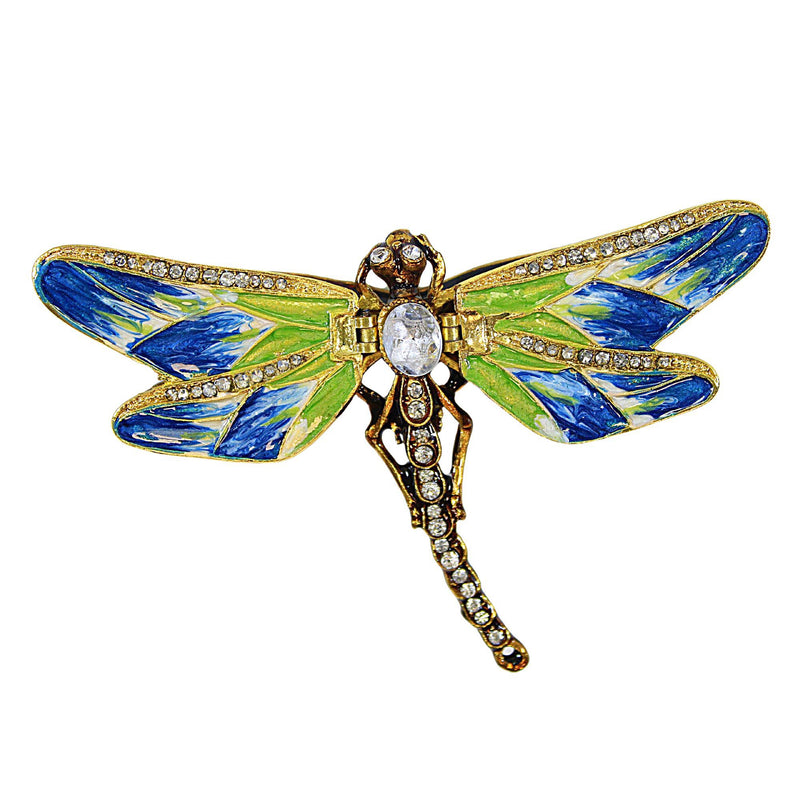 Kubla Craft Blue Dragonfly Box - One Box 0.5 Inch, Metal - Australian Crystals Magnetic 3749 (61018)