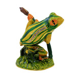 Kubla Craft Green/Brown Frog Box - One Hinged Box 1.5 Inch, Metal - Pond Reptile Hinged 3378 (61022)
