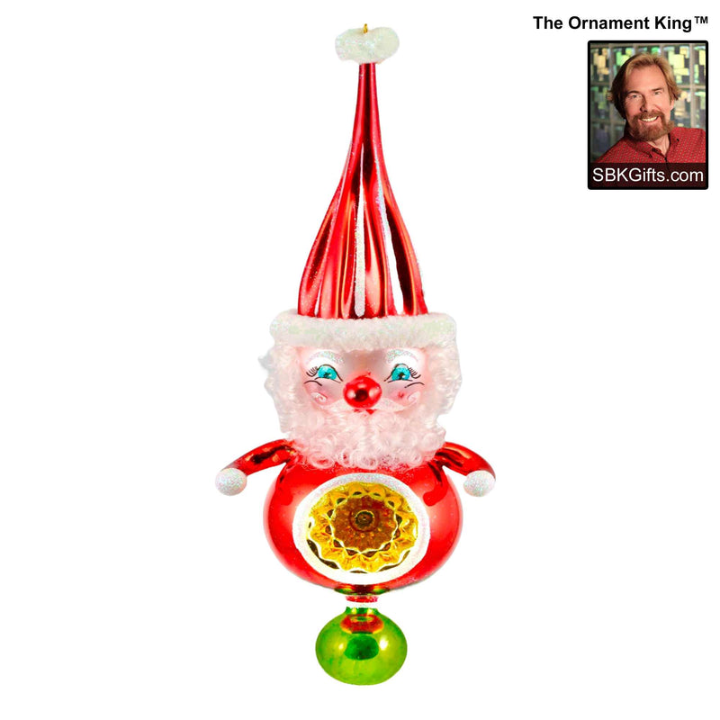 Preorder Hy 24 Nick Supreme - 1 Glass Ornament Inch, - Santa Reflector Drop Italian Ornament 24 30109 (61028)