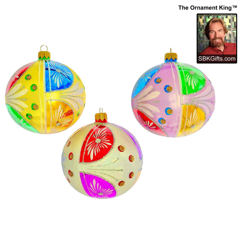 Preorder Hy 24 My Mom's Favorite - 3 Glass Ornaments Inch, - Vintage Ball Ornament 24 30142 Set3 (61042)