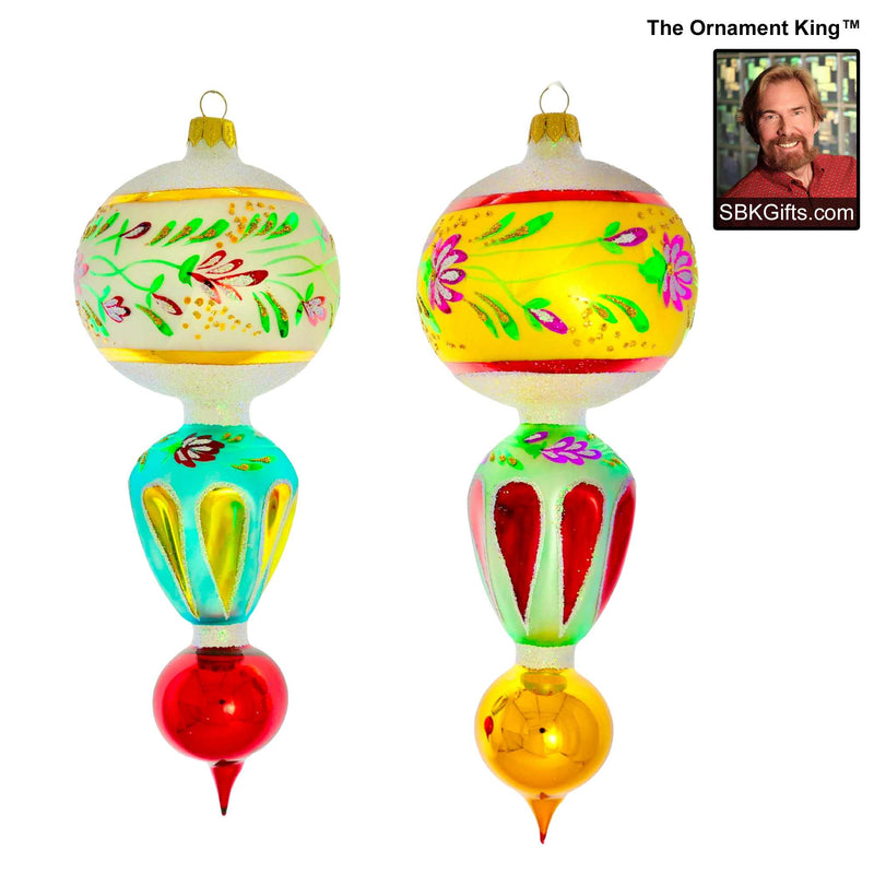 Preorder Hy 24 Lantern Light - 2 Glass Ornaments Inch, - Retro Ball Balloon Drop Ornament 24 30182 Set2 (61054)