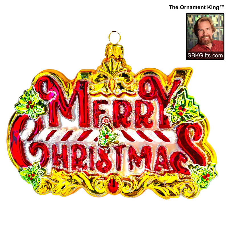 Preorder Hy 24 Sign Of Cheer - 1 Glass Ornament Inch, - Merry Christmas Ornament 24 30194 (61059)