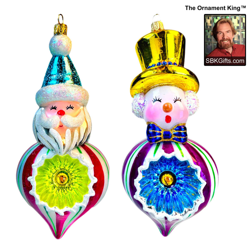 Preorder Hy 24 Shimmer And Glow '24 - 2 Glass Ornaments Inch, - Reflector Drop Ornament 24 30214 Set2 (61066)