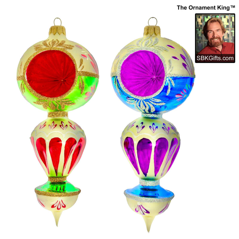 Preorder Hy 24 Nadia's Theme - 2 Glass Ornaments Inch, - Reflector Ballon Drop Ornament 24 30222 Set2 (61067)