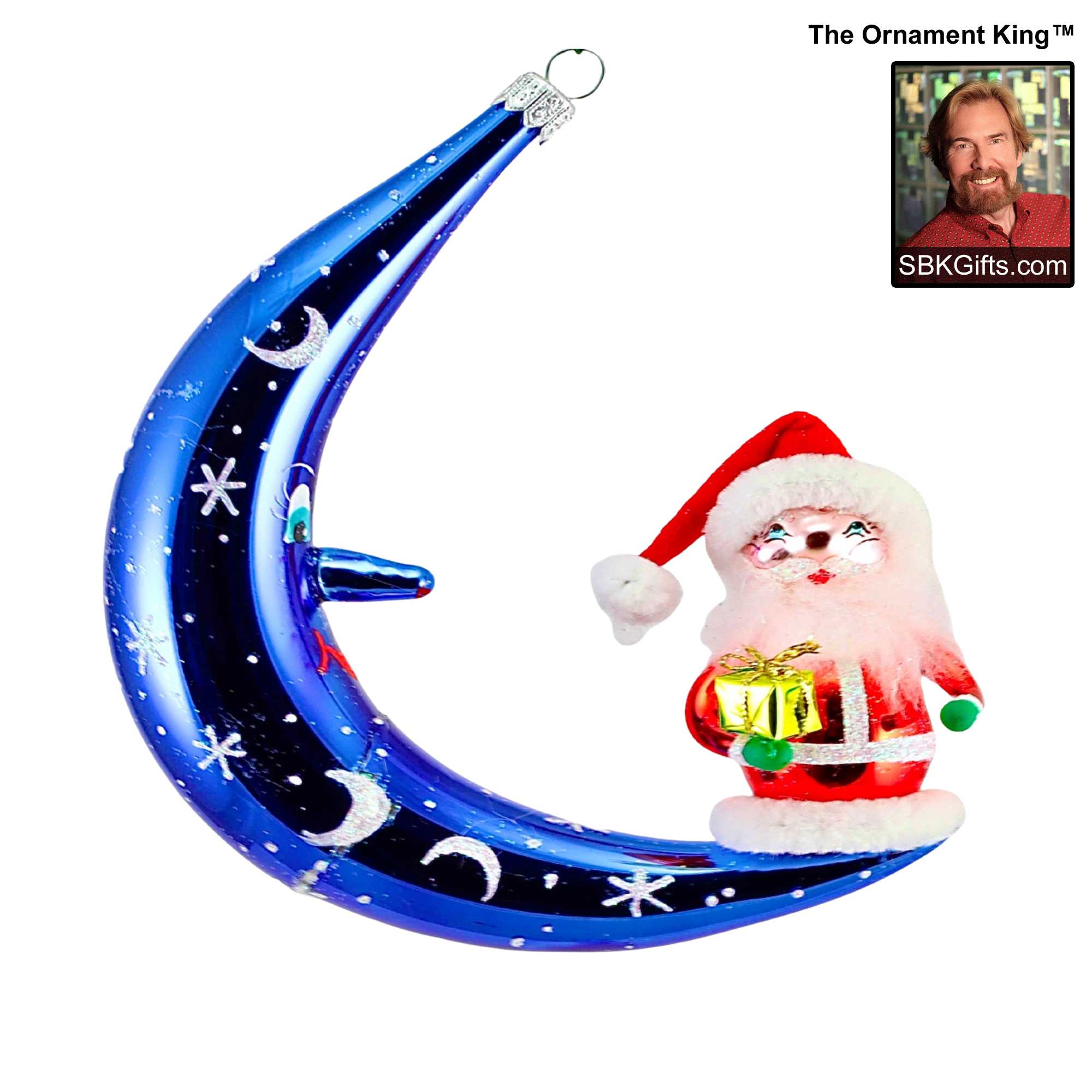 Ornament King 5.75In Moon Leaper Returns, , Santa Space Italian