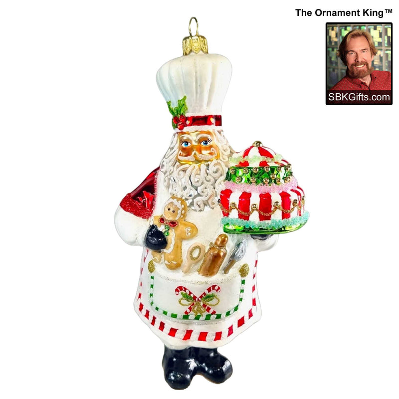 Preorder Hy 24 Sweet Cakes - 1 Glass Ornament Inch, - Santa Bake Sweets Food Ornament 24 30241 (61073)