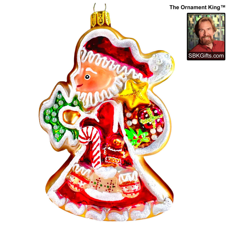 Preorder Hy 24 Cookie Santa - 1 Glass Ornament Inch, - Sweets Food Ornament 24 30274 (61083)