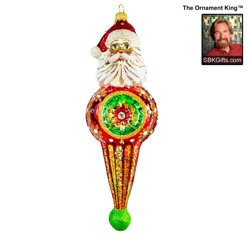 Preorder Hy 24 Royal Santa - 1 Glass Ornament Inch, - Santa Reflector Drop Ornament 24 30291 (61088)