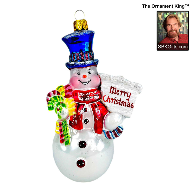 Preorder Hy 24 Snow Wisher - 1 Glass Ornament Inch, - Snowman Christmas Ornament 24 30354 (61106)
