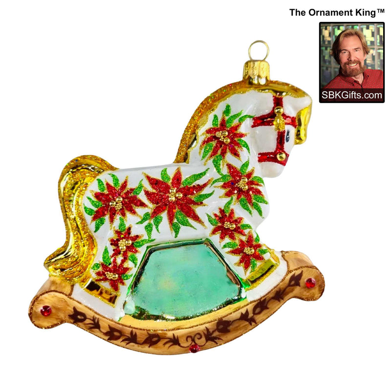 Preorder Hy 24 Winter Rocker - 1 Glass Ornament Inch, - Christmas Rocking Horse 24 30361 (61107)