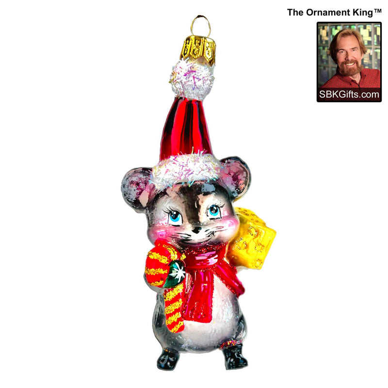 Preorder Hy 24 Mini Mouse - 1 Glass Ornament Inch, - Cheese Holiday Tree Ornament 24 30504 (61137)