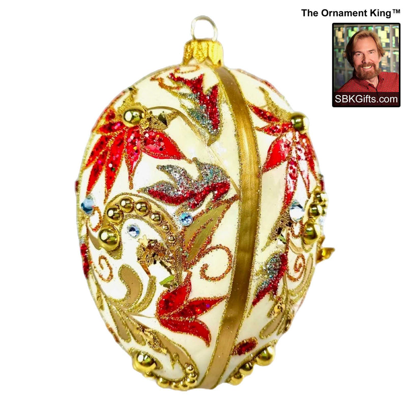 Preorder Hy 24 Ivory Fabergé - 1 Glass Ornament Inch, - Egg Easter Ornament 24 30561 (61146)