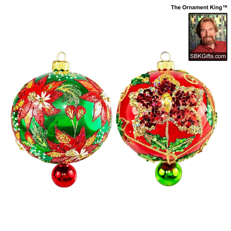 Preorder Hy 24 Christmas Colors - 2 Glass Ornaments Inch, - Ball Drop Ornament 24 30641 Set2 (61154)