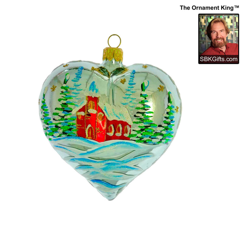 Preorder Hy 24 Country Heart '24 - 1 Glass Ornament Inch, - Vintage Ornament 24 30042 Silver (61172)