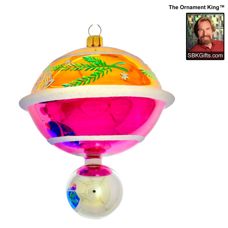 Preorder Hy 24 Old Country Top '24 - 1 Glass Ornament Inch, - Retro Ball Drop Ornament 24 30082 Gold (61183)