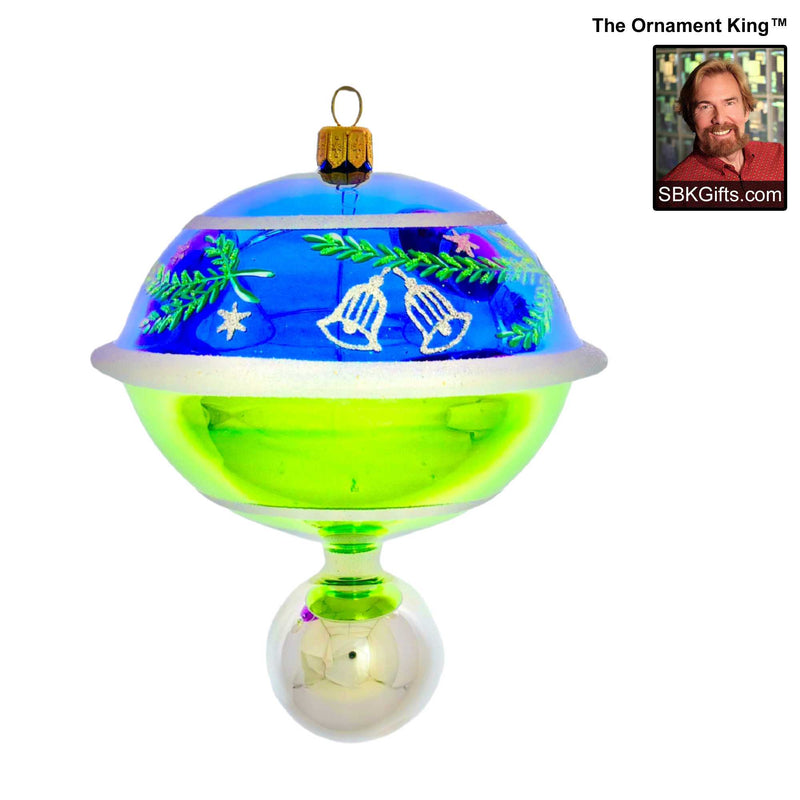 Preorder Hy 24 Old Country Top '24 - 1 Glass Ornament Inch, - Retro Ball Drop Ornament 24 30082 Blue (61184)