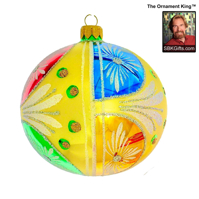 Preorder Hy 24 My Mom's Favorite - 1 Glass Ornament Inch, - Vintage Ball Ornament 24 30142 Yellow (61194)