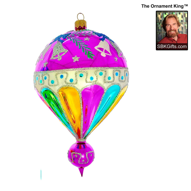 Preorder Hy 24 Spin Top - 1 Glass Ornament Inch, - Vintage Ballon Drop Ornament 24 30212 Purple (61207)